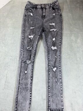 Refuge Distressed Acid Wash Skinny Jeans